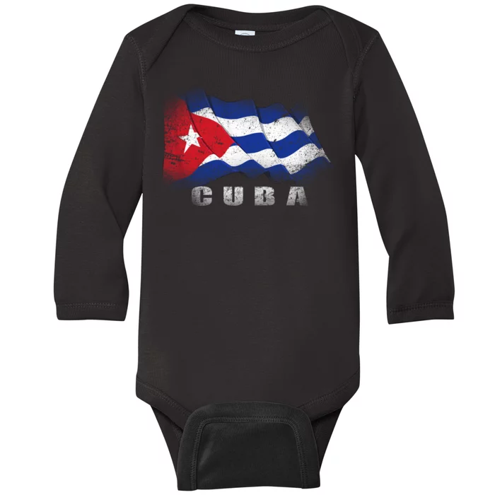 Cuban Flag Cuba Baby Long Sleeve Bodysuit