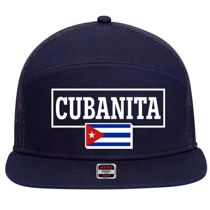 Cubanita Support Cuba 7 Panel Mesh Trucker Snapback Hat