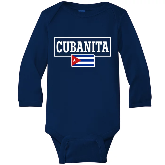 Cubanita Support Cuba Baby Long Sleeve Bodysuit