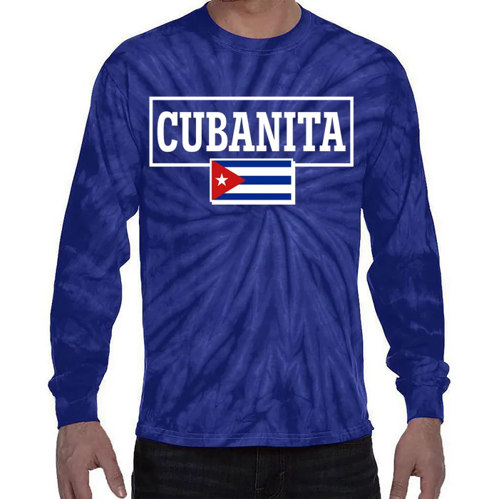 Cubanita Support Cuba Tie-Dye Long Sleeve Shirt