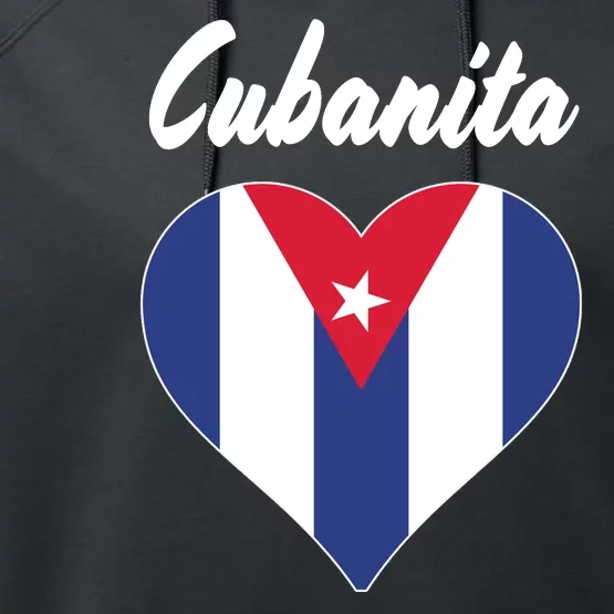 Cubanita Women Cuba Flag Hear Performance Fleece Hoodie