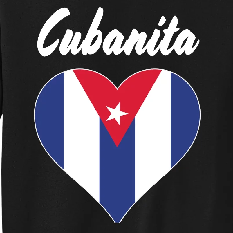 Cubanita Women Cuba Flag Hear Sweatshirt