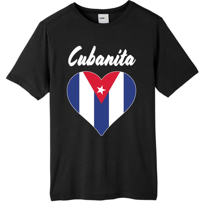 Cubanita Women Cuba Flag Hear ChromaSoft Performance T-Shirt