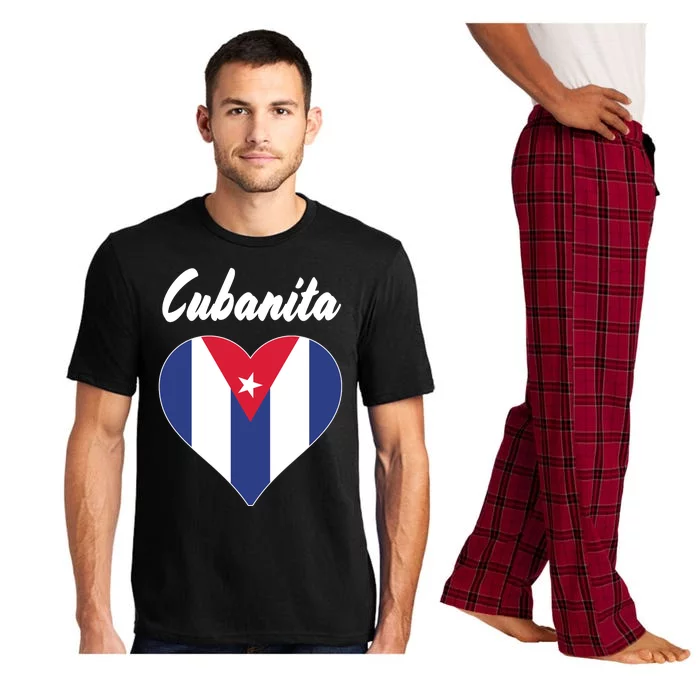 Cubanita Women Cuba Flag Hear Pajama Set