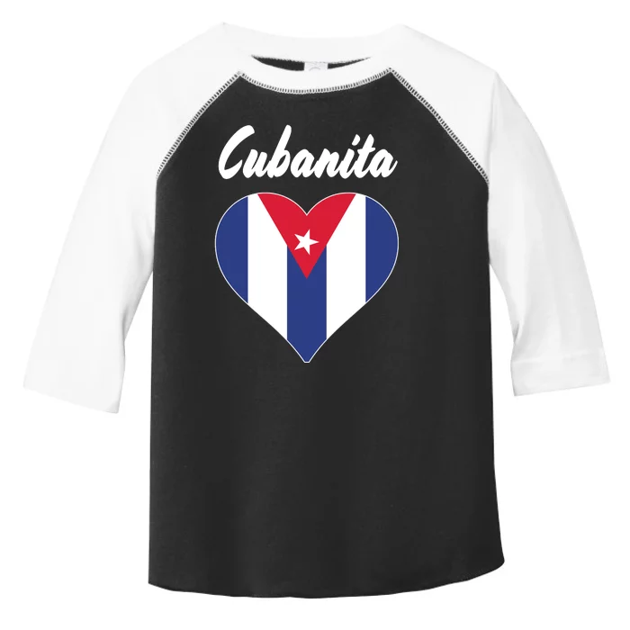 Cubanita Women Cuba Flag Hear Toddler Fine Jersey T-Shirt