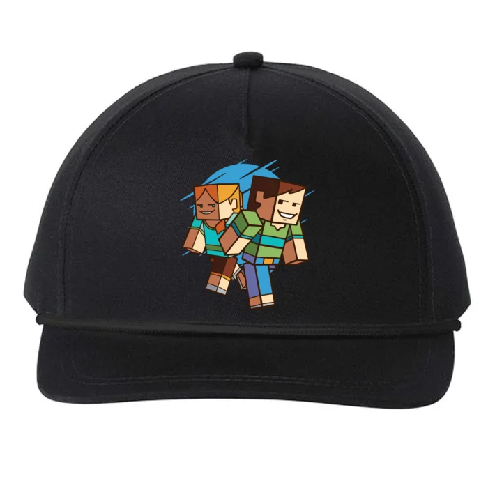 Cubic People Cartoon Snapback Five-Panel Rope Hat