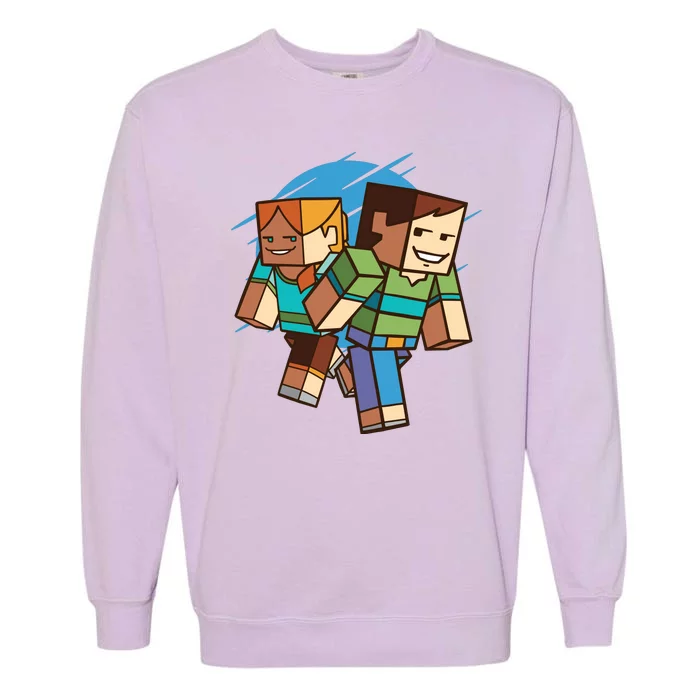 Cubic People Cartoon Garment-Dyed Sweatshirt