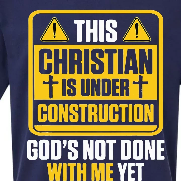 Christian Under Construction GodS Not Done With Me Yet Sueded Cloud Jersey T-Shirt