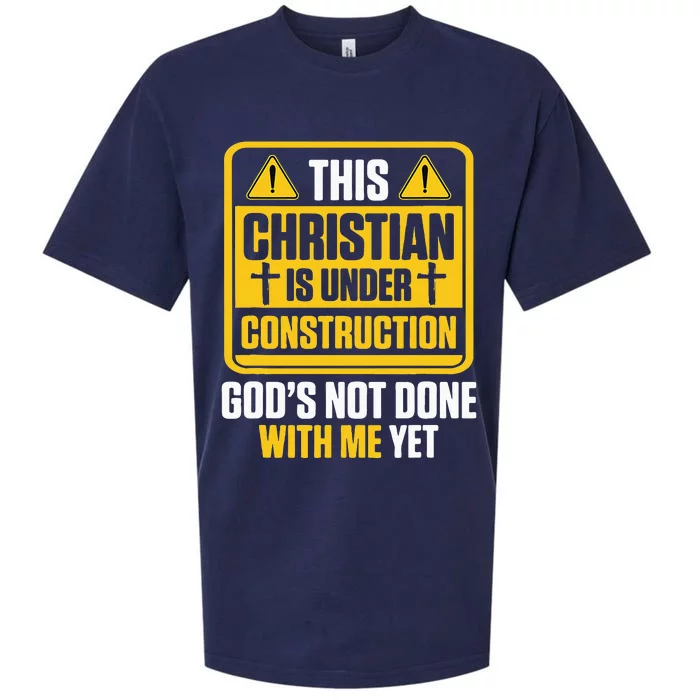 Christian Under Construction GodS Not Done With Me Yet Sueded Cloud Jersey T-Shirt