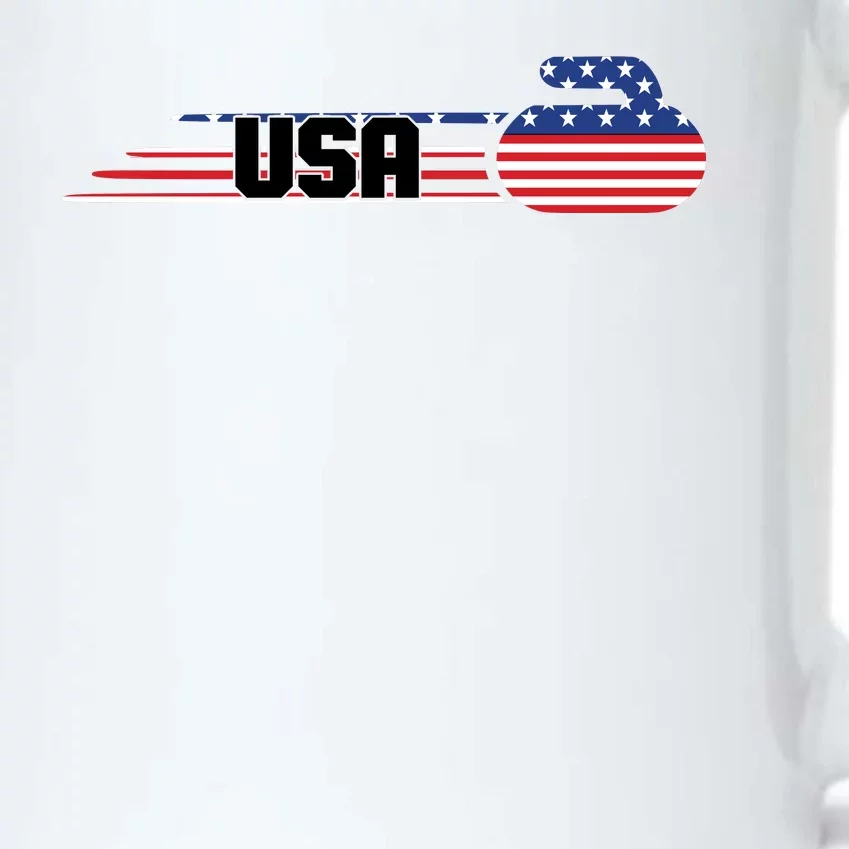 Cool USA Curling Team Sports Logo Black Color Changing Mug