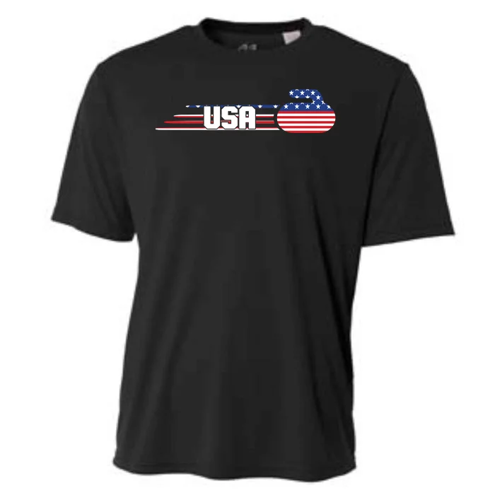 Cool USA Curling Team Sports Logo Cooling Performance Crew T-Shirt