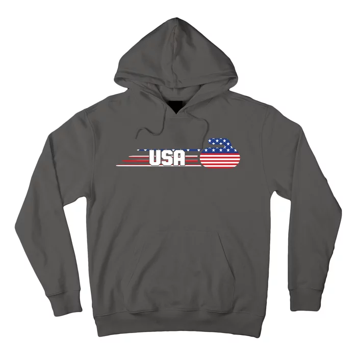 Cool USA Curling Team Sports Logo Hoodie