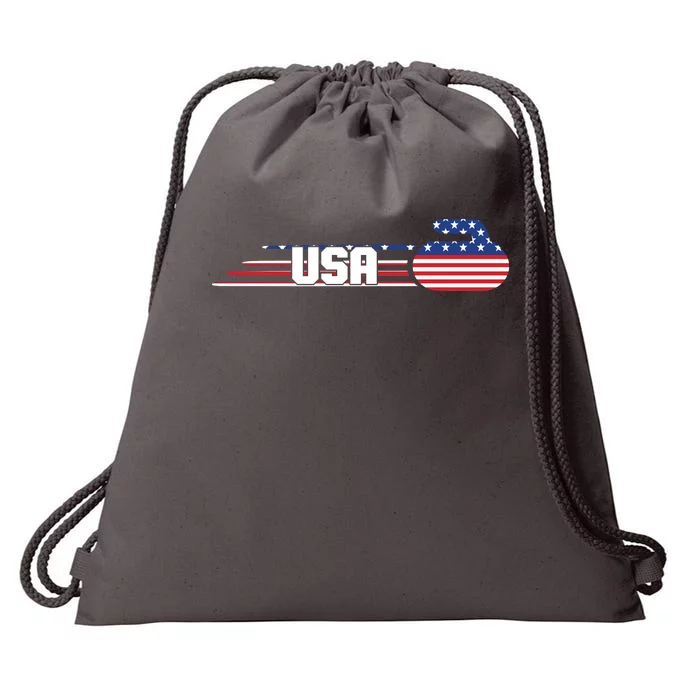 Cool USA Curling Team Sports Logo Drawstring Bag