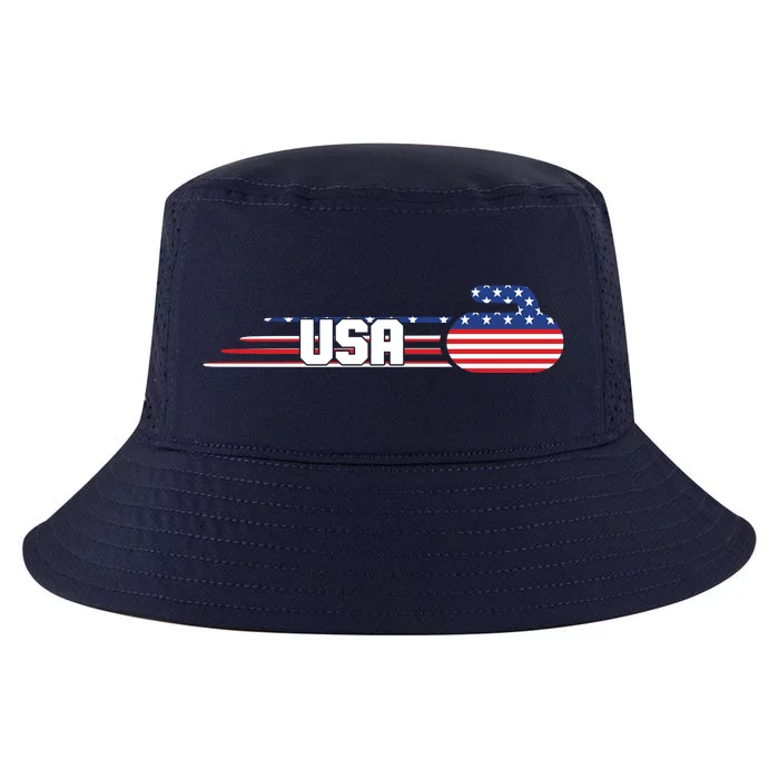 Cool USA Curling Team Sports Logo Cool Comfort Performance Bucket Hat