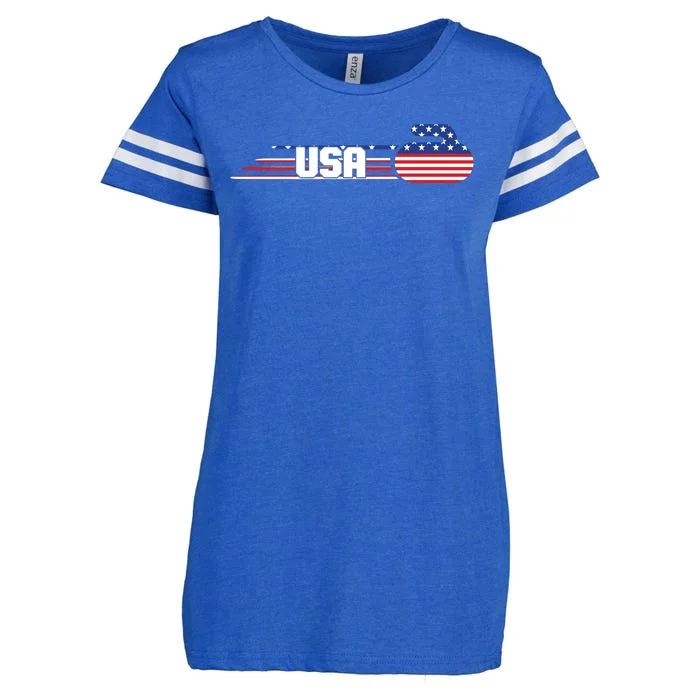 Cool USA Curling Team Sports Logo Enza Ladies Jersey Football T-Shirt