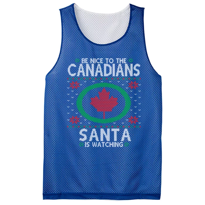 Canadian Ugly Christmas Party Funny Canada Maple Leaf Gift Mesh Reversible Basketball Jersey Tank