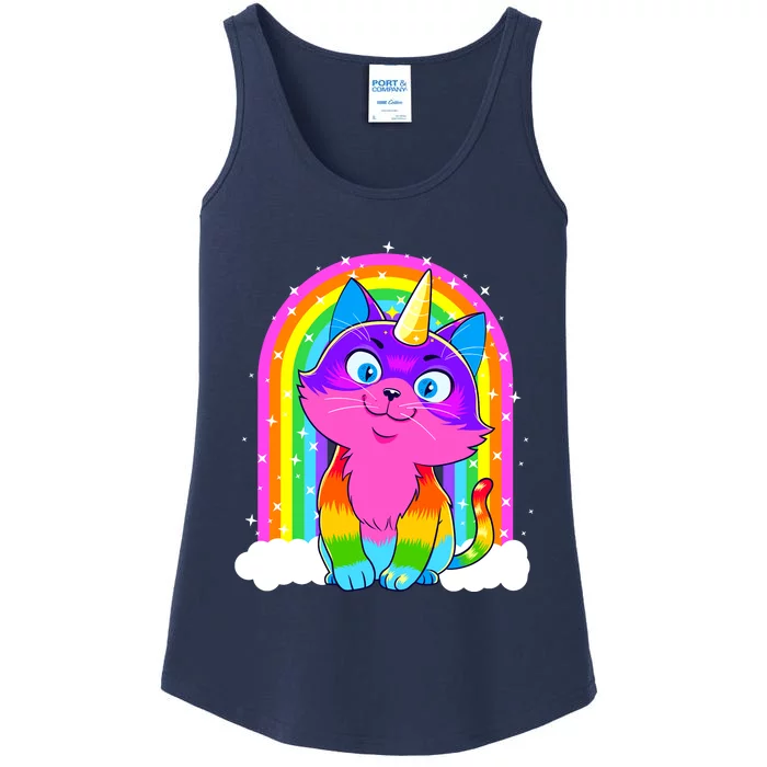 Caticorn Unicorn Cat Rainbow Kittycorn Kitty Gift Girl Wo Ladies Essential Tank