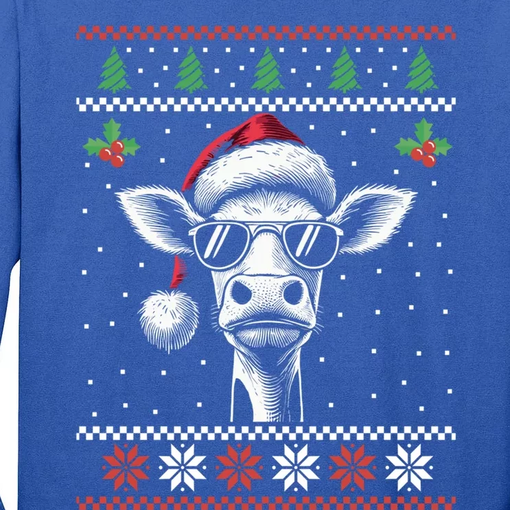 Cow Ugly Christmas Farmer Xmas Gift Tall Long Sleeve T-Shirt