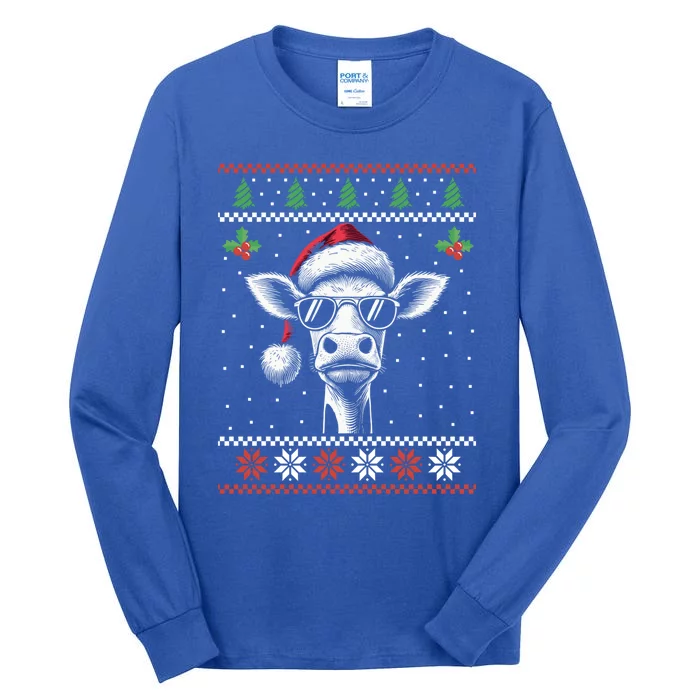 Cow Ugly Christmas Farmer Xmas Gift Tall Long Sleeve T-Shirt