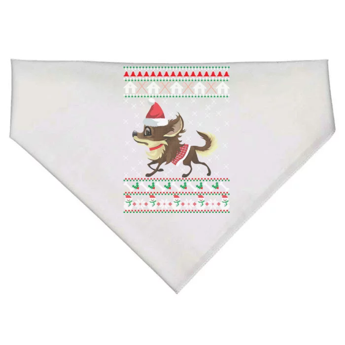 Chihuahua Ugly Christmas Funny Holiday Dog Lover Xmas Gift Funny Gift USA-Made Doggie Bandana