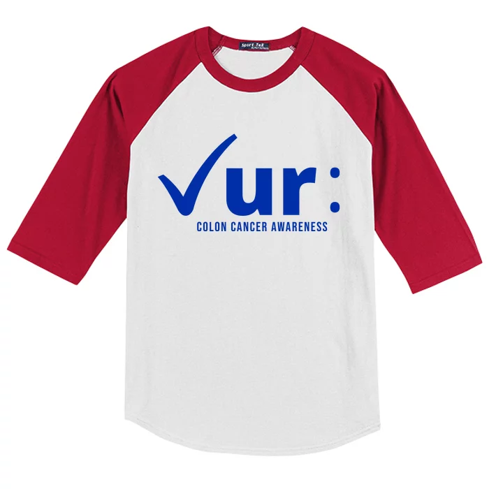 Check Ur Colon Cancer Awareness Kids Colorblock Raglan Jersey