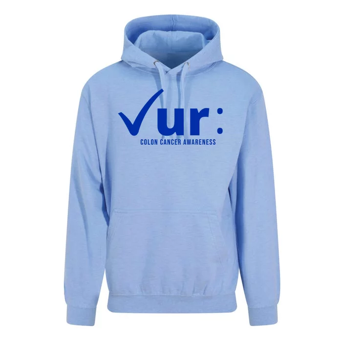 Check Ur Colon Cancer Awareness Unisex Surf Hoodie