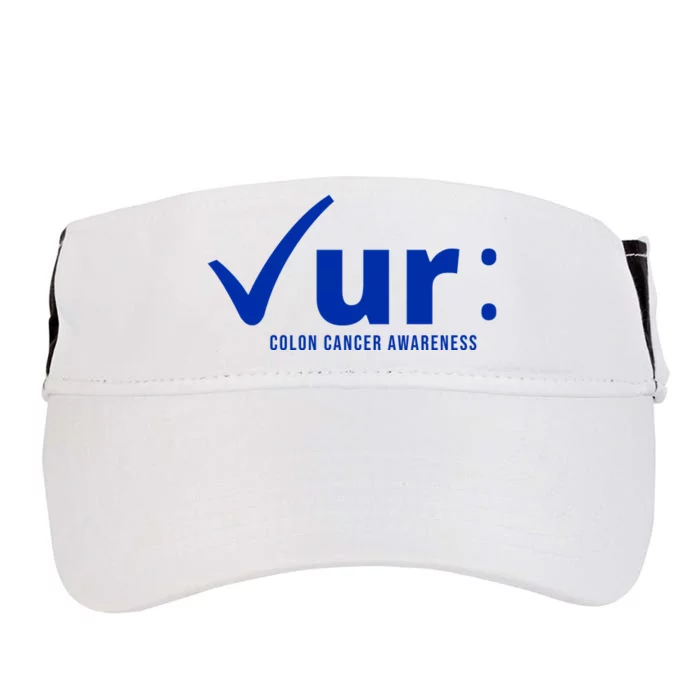 Check Ur Colon Cancer Awareness Adult Drive Performance Visor