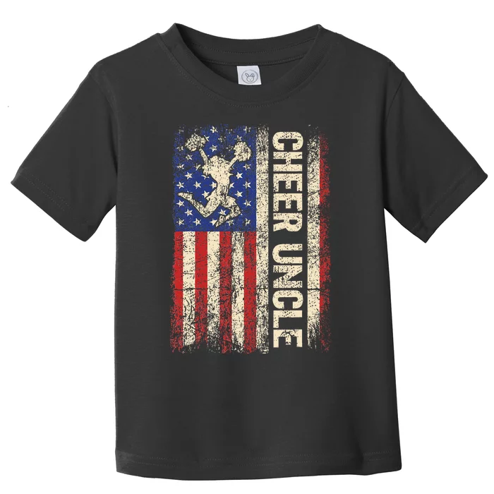 Cheer Uncle Cheerleader Uncle American Us Flag Toddler T-Shirt