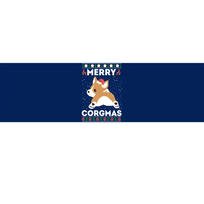 Corgi Ugly Christmas Sweater Style Merry Corgmas Santa Corgi Bumper Sticker