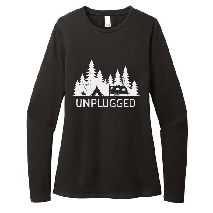 Camping Unplugged Womens CVC Long Sleeve Shirt