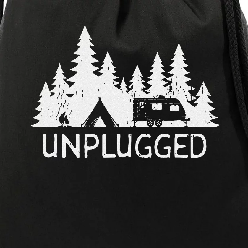 Camping Unplugged Drawstring Bag