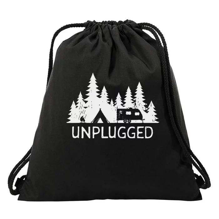 Camping Unplugged Drawstring Bag