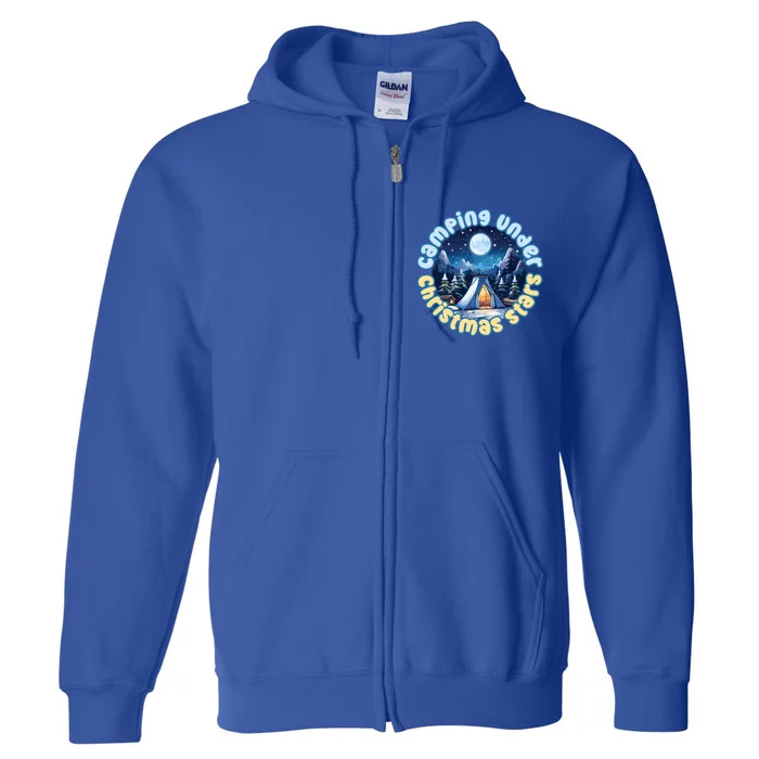 Camping Under Christmas Stars Expert Camper Cool Gift Full Zip Hoodie