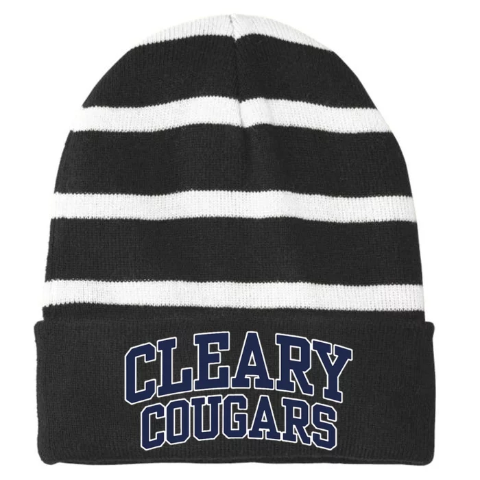 Cleary University Cougars Striped Beanie with Solid Band