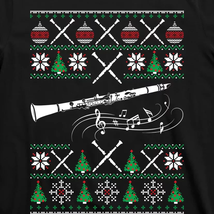 Clarinet Ugly Christmas Gift T-Shirt