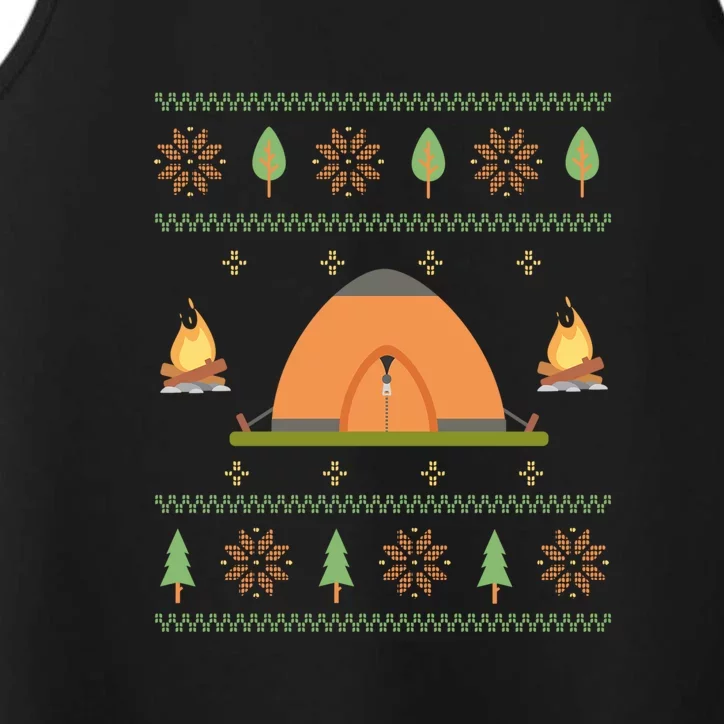 Camping Ugly Christmas Sweater Tee Camping Gift Performance Tank