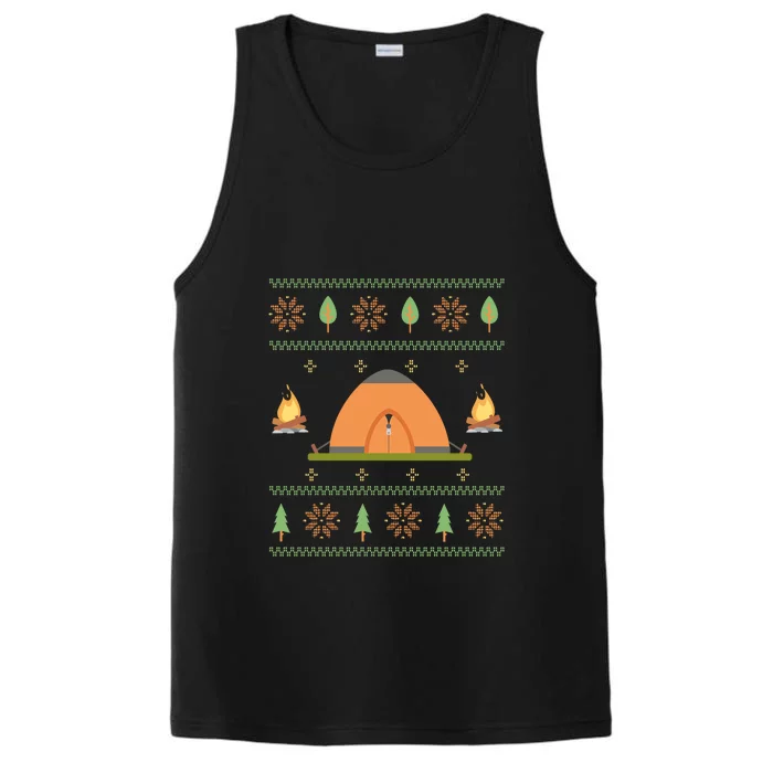 Camping Ugly Christmas Sweater Tee Camping Gift Performance Tank