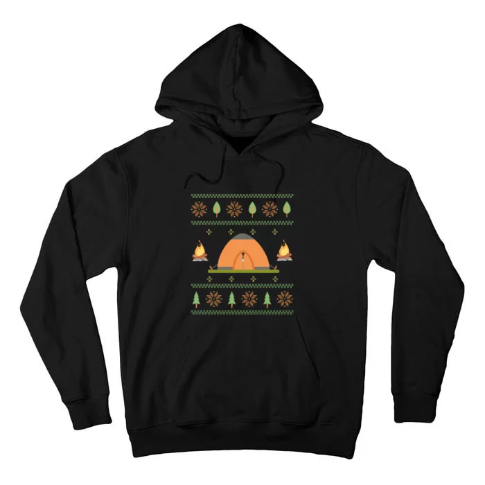 Camping Ugly Christmas Sweater Tee Camping Gift Tall Hoodie