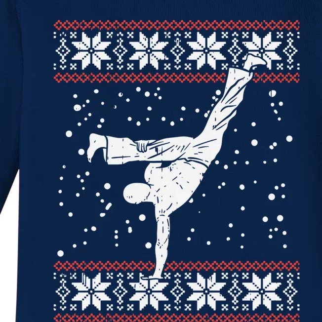 Capoeira Ugly Christmas Sweater Martial Arts Fighter Gift Baby Long Sleeve Bodysuit