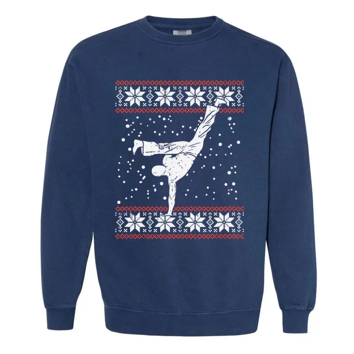 Capoeira Ugly Christmas Sweater Martial Arts Fighter Gift Garment-Dyed Sweatshirt