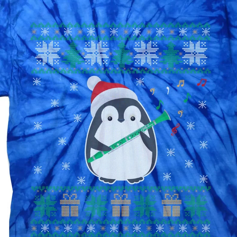 Clarinet Ugly Christmas Sweater Penguin Xmas Family Matching Cool Gift Tie-Dye T-Shirt