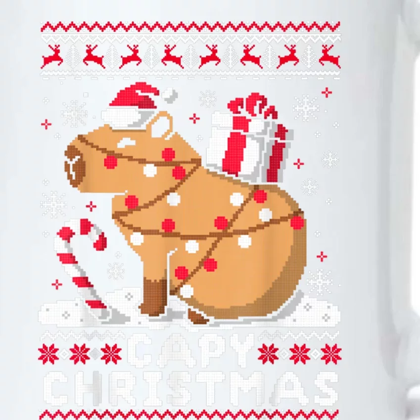 Capy Ugly Christmas Sweater Capybara Lover Christmas Black Color Changing Mug