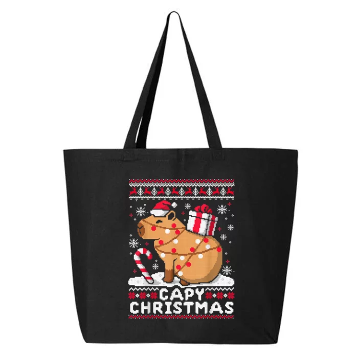 Capy Ugly Christmas Sweater Capybara Lover Christmas 25L Jumbo Tote