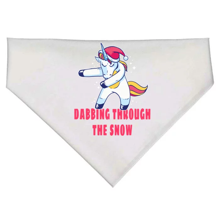 Christmas Unicorn Dabbing Through The Snow Xmas Dance Cute Cute Gift USA-Made Doggie Bandana