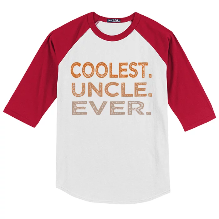 Coolest Uncle Ever Family Gifts For Fathers Day Kids Colorblock Raglan Jersey