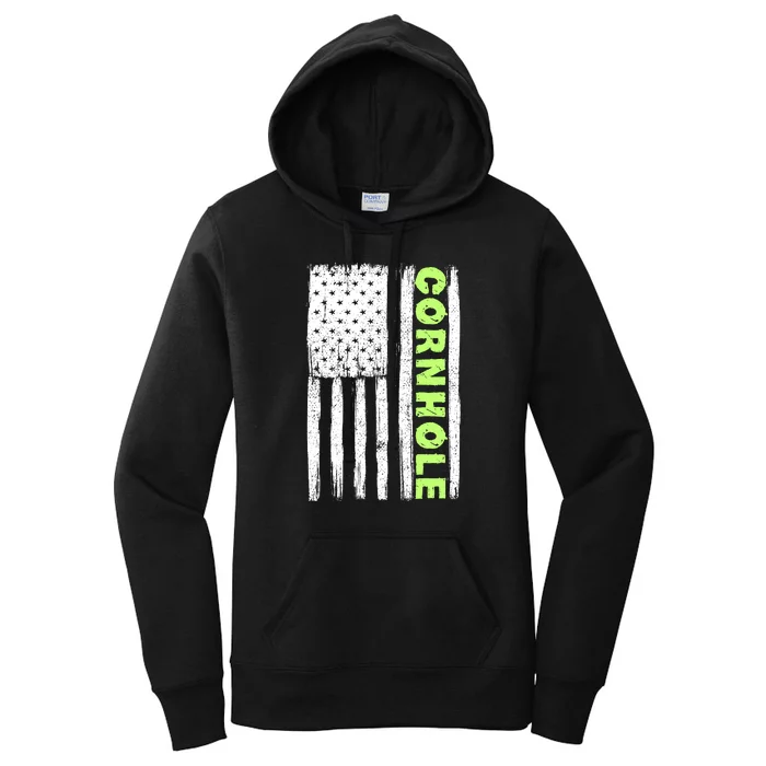 Cornhole Us Flag Women's Pullover Hoodie