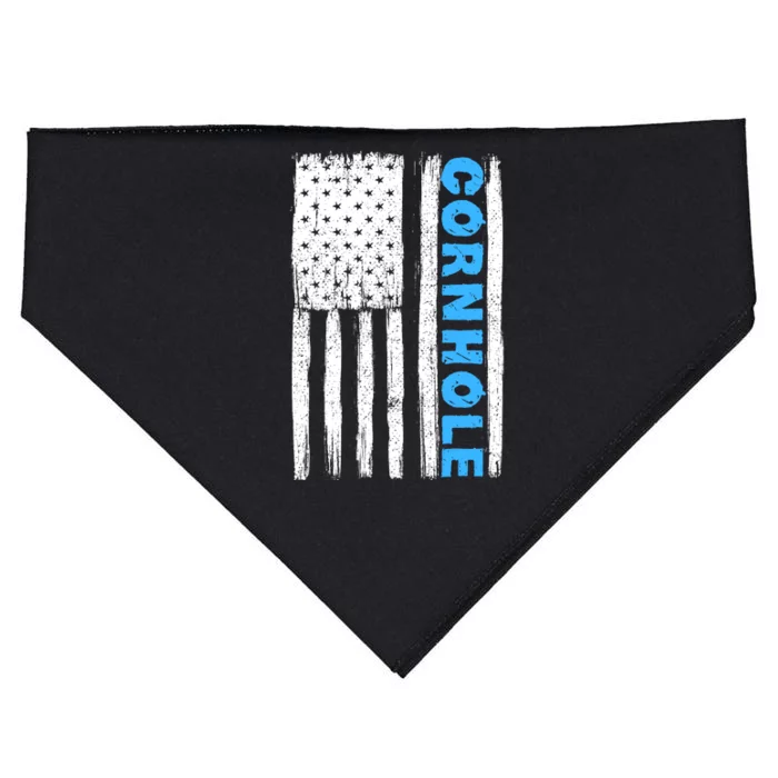 Cornhole Us Flag USA-Made Doggie Bandana