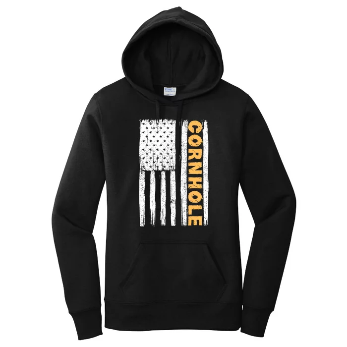 Cornhole Us Flag Women's Pullover Hoodie