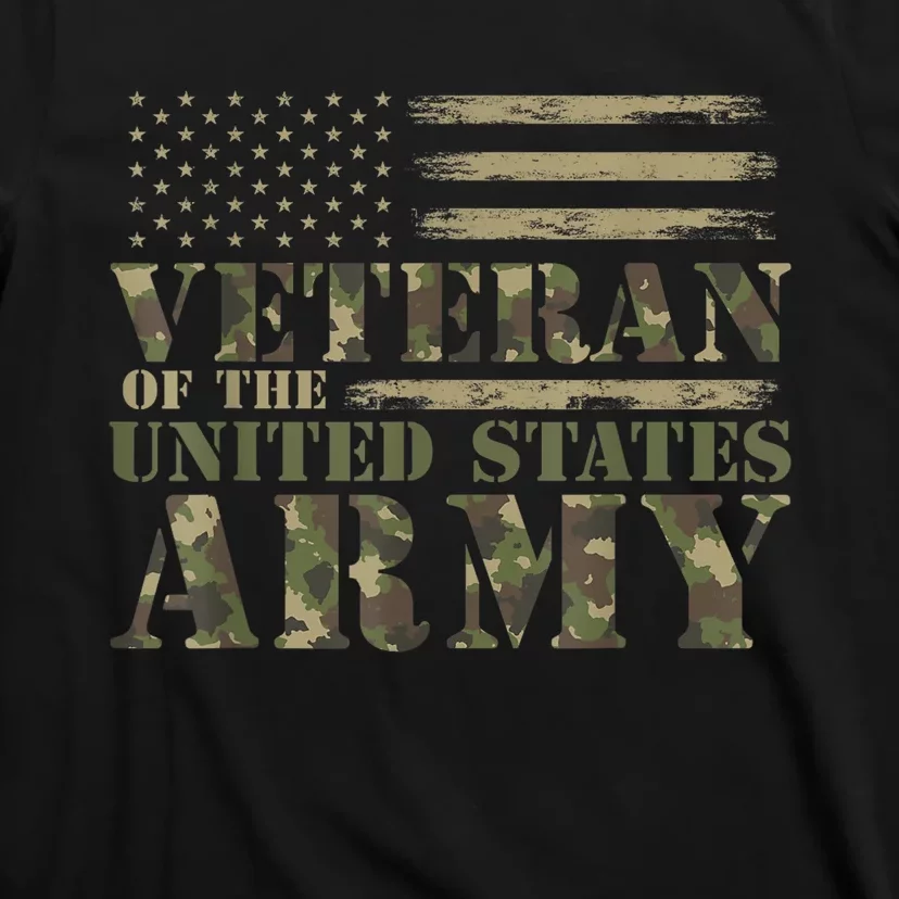 Camouflage Us Flag Veteran Of The United States Army Gift T-Shirt