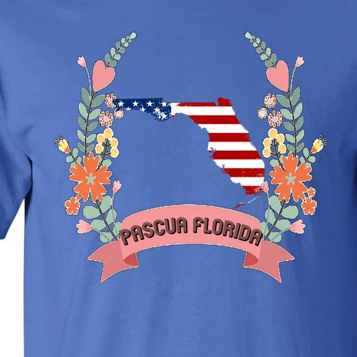 Cool Us Flag Graphic American Style Happy Pascua Florida Day Gift Tall T-Shirt